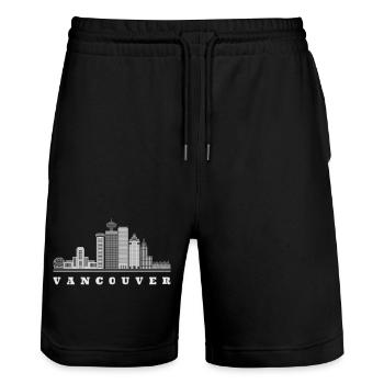 Vancouver Skyline Kanada - Stanley/Stella Unisex Bio Joggingshorts Trainer  - Schwarz - Vorne - Nik (191cm) & Marisol (170cm)