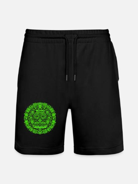Techno Music Logo - Stanley/Stella Trainer Unisex Organic Jogging Shorts - black
