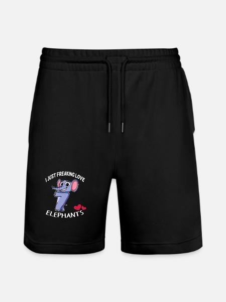 J'aime les éléphants - Short de jogging bio TRAINER Stanley/Stella unisexe - noir