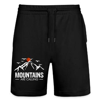 escalade alpinisme alpinisme escalade sportive - Short de jogging bio TRAINER Stanley/Stella unisexe - noir - Devant - Nik (191cm) & Marisol (170cm)