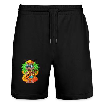 Lustige Ameise Cartoon Sommer Strand Sonnenbrille Gitarre - Stanley/Stella Unisex Bio Joggingshorts Trainer  - Schwarz - Vorne - Nik (191cm) & Marisol (170cm)