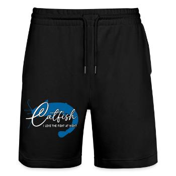Wels Waller angeln Sportfischen Flussmonster - Stanley/Stella Unisex Bio Joggingshorts Trainer  - Schwarz - Vorne - Nik (191cm) & Marisol (170cm)