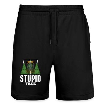 Frisbee - Stanley/Stella Trainer Unisex Organic Jogging Shorts - black - Front - Nik (191cm) & Marisol (170cm)