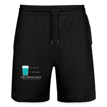 science - Stanley/Stella Trainer Unisex Organic Jogging Shorts - black - Front - Nik (191cm) & Marisol (170cm)