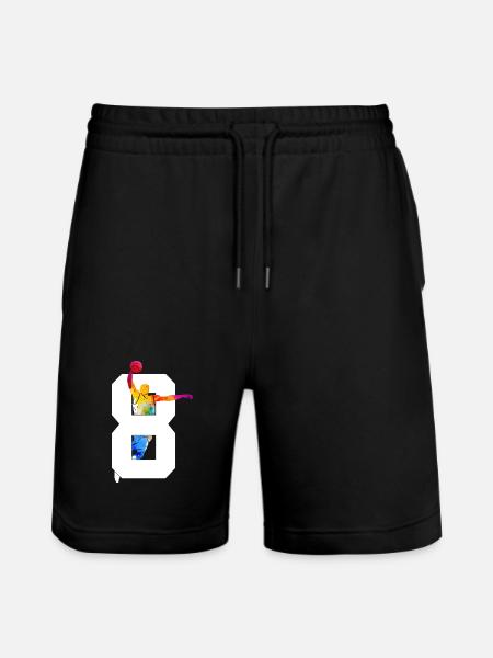 NUMBER 8 BASKETBALL 8TH BIRTHDAY - Stanley/Stella Trainer Unisex Organic Jogging Shorts - black