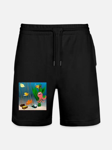 Marine life - Stanley/Stella Trainer Unisex Organic Jogging Shorts - black