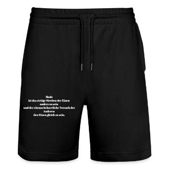 Mode - Stanley/Stella Unisex Bio Joggingshorts Trainer  - Schwarz - Vorne - Nik (191cm) & Marisol (170cm)