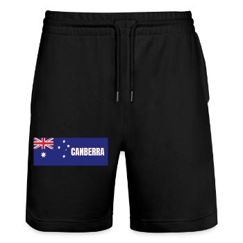 Canberra City en drapeau australien - Short de jogging bio TRAINER Stanley/Stella unisexe - noir - Devant - Nik (191cm) & Marisol (170cm)