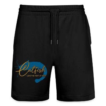 Wels Waller angeln Sportfischen Flussmonster - Stanley/Stella Unisex Bio Joggingshorts Trainer  - Schwarz - Vorne - Nik (191cm) & Marisol (170cm)