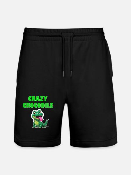 Crazy Crocodile - Stanley/Stella Trainer Unisex Organic Jogging Shorts - black