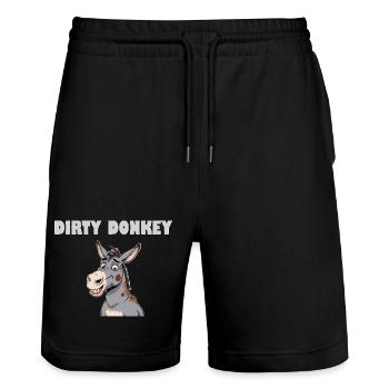 DIRTY DONKEY - Stanley/Stella Unisex Bio Joggingshorts Trainer  - Schwarz - Vorne - Nik (191cm) & Marisol (170cm)