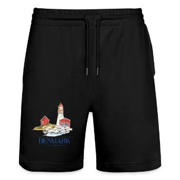 Dänemark Leuchtturm tiny Haus am Meer - Stanley/Stella Unisex Bio Joggingshorts Trainer  - Schwarz - Vorne - Nik (191cm) & Marisol (170cm)