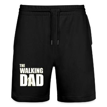 Der wandelnde Vater (weiß) Umriss - Stanley/Stella Unisex Bio Joggingshorts Trainer  - Schwarz - Vorne - Nik (191cm) & Marisol (170cm)