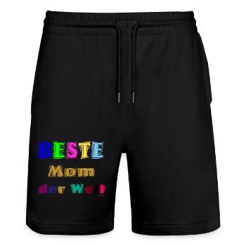 Beste Mutter der Welt - Stanley/Stella Unisex Bio Joggingshorts Trainer  - Schwarz - Vorne - Nik (191cm) & Marisol (170cm)