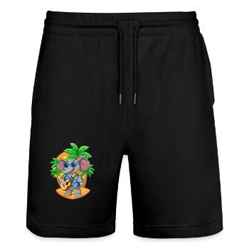 Lustige Elefant Cartoon Sommer Strand Sonnenbrille - Stanley/Stella Unisex Bio Joggingshorts Trainer  - Schwarz - Vorne - Nik (191cm) & Marisol (170cm)