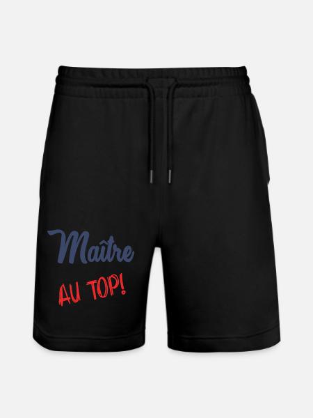MASTER AT THE TOP - Stanley/Stella Trainer Unisex Organic Jogging Shorts - black