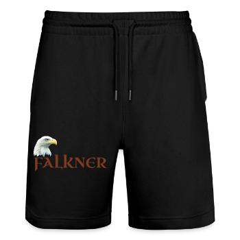 Falkner, Adlerkopf, Weißkopfseeadler für Falknerei - Stanley/Stella Unisex Bio Joggingshorts Trainer  - Schwarz - Vorne - Nik (191cm) & Marisol (170cm)