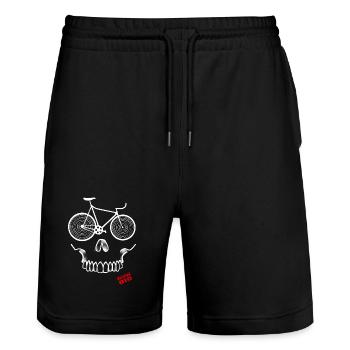 skull cyclist dark - Stanley/Stella Unisex Bio Joggingshorts Trainer  - Schwarz - Vorne - Nik (191cm) & Marisol (170cm)