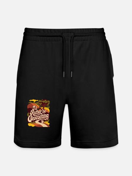 I'd Rather Be Geocaching - Stanley/Stella Trainer Unisex Organic Jogging Shorts - black