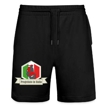 Rétro Progettato en Italia Roller Rengaine - Short de jogging bio TRAINER Stanley/Stella unisexe - noir - Devant - Nik (191cm) & Marisol (170cm)