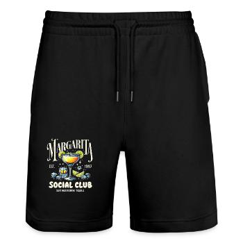 Margarita Social Club - Short de jogging bio TRAINER Stanley/Stella unisexe - noir - Devant - Nik (191cm) & Marisol (170cm)