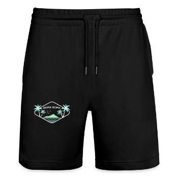 Logo Idylle de l’île Bora Bora - Short de jogging bio TRAINER Stanley/Stella unisexe - noir - Devant - Nik (191cm) & Marisol (170cm)