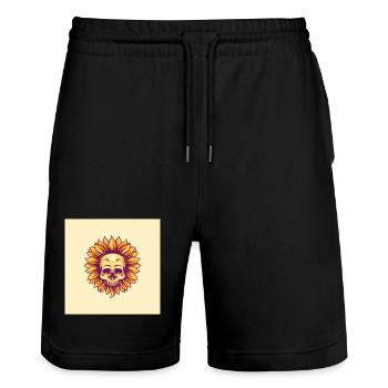 sun flower - Stanley/Stella Unisex Bio Joggingshorts Trainer  - Schwarz - Vorne - Nik (191cm) & Marisol (170cm)