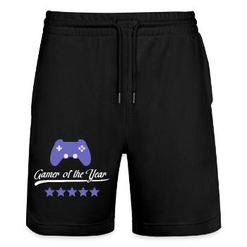 Gamer of the Year Controller Flair - Stanley/Stella Trainer Unisex Organic Jogging Shorts - black - Front - Nik (191cm) & Marisol (170cm)