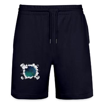 Matrix eddy current breaks out - Stanley/Stella Trainer Unisex Organic Jogging Shorts - dark navy - Front - Nik (191cm) & Marisol (170cm)