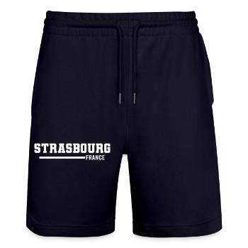 Straßburg | Frankreich - Stanley/Stella Unisex Bio Joggingshorts Trainer  - Dark navy - Vorne - Nik (191cm) & Marisol (170cm)