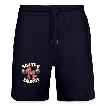 Squat-O Saurus - Stanley/Stella Unisex Bio Joggingshorts Trainer  - Dark navy - Vorne - Nik (191cm) & Marisol (170cm)