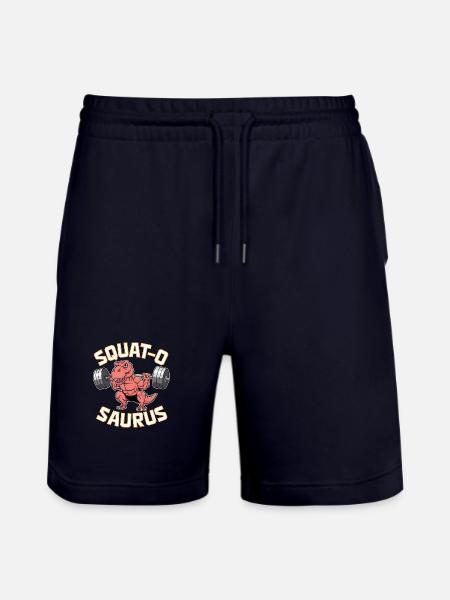 Squat-O Saurus - Stanley/Stella Trainer Unisex Organic Jogging Shorts - dark navy