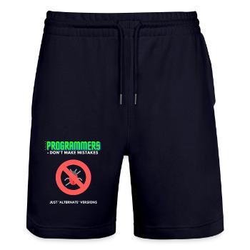 Programmierer Debugging T-Shirt Herren - Stanley/Stella Unisex Bio Joggingshorts Trainer  - Dark navy - Vorne - Nik (191cm) & Marisol (170cm)