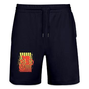VTT - Short de jogging bio TRAINER Stanley/Stella unisexe - marine foncé - Devant - Nik (191cm) & Marisol (170cm)