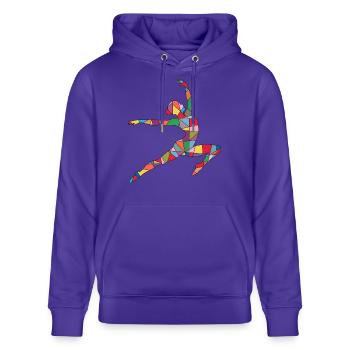Turnerin Handstand Gymnastik Damen Mädchen Turnen - Stanley/Stella Unisex Bio-Hoodie CRUISER  - Purple Love  - Vorne - Alina (178cm) & Michal (187cm)