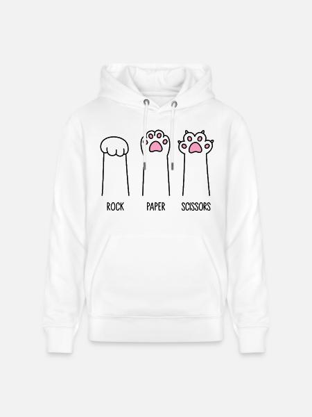 Rock Paper Scissors - Stanley/Stella CRUISER Unisex Organic Hoodie - white