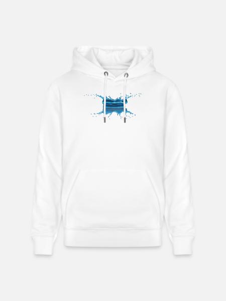 Water drop - Stanley/Stella CRUISER Unisex Organic Hoodie - white