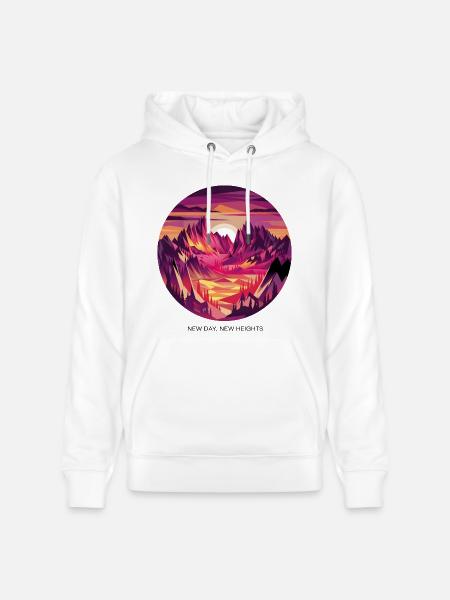 New Day, New Heights - Stanley/Stella CRUISER Unisex Organic Hoodie - white