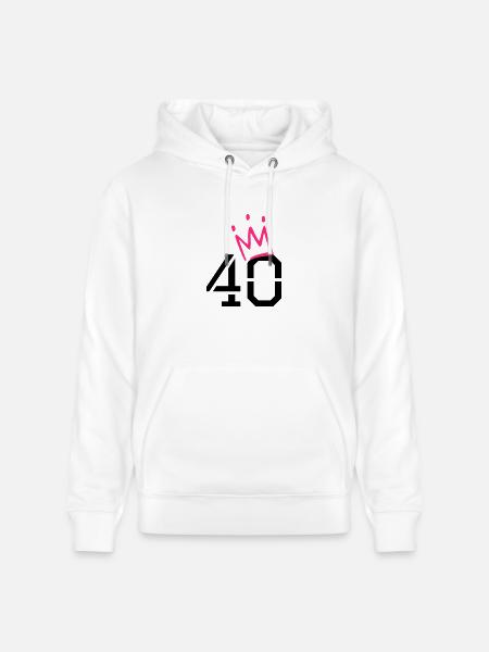 40 crown - 40th birthday - Stanley/Stella CRUISER Unisex Organic Hoodie - white