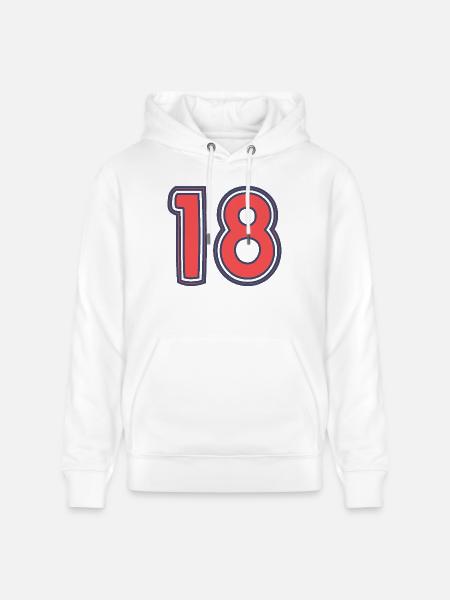 18. 18 YEARS OLD - Stanley/Stella CRUISER Unisex Organic Hoodie - white