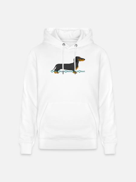 Image du teckel - Sweat à capuche bio CRUISER Stanley/Stella Unisexe - blanc