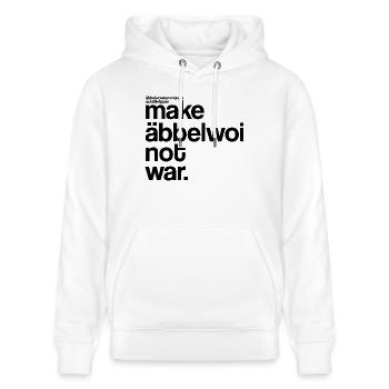 make äbbelwoi not war - Stanley/Stella Unisex Bio-Hoodie CRUISER  - Weiß - Vorne - Alina (178cm) & Michal (187cm)