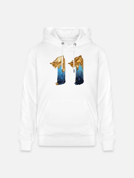 NEJ. 11 NUMMER 11 SEJ 11 ÅRS FØDSELSDAG - Stanley/Stella CRUISER økologisk unisex-hoodie - hvid