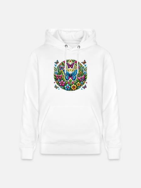 Papillons 2 - Sweat à capuche bio CRUISER Stanley/Stella Unisexe - blanc