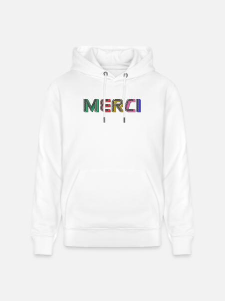 MERCI - Sweat à capuche bio CRUISER Stanley/Stella Unisexe - blanc