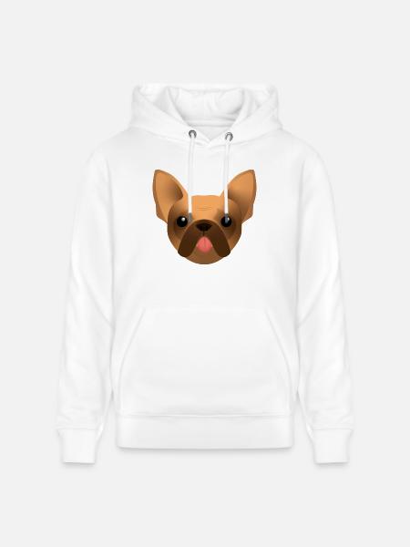 Bouledogue Français - Frenchie - Bully - Langue - Sweat à capuche bio CRUISER Stanley/Stella Unisexe - blanc