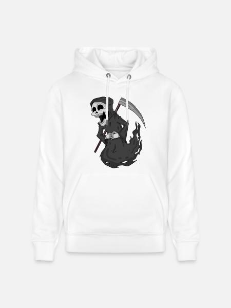 Grim Reaper laughs funny - Stanley/Stella CRUISER Unisex Organic Hoodie - white