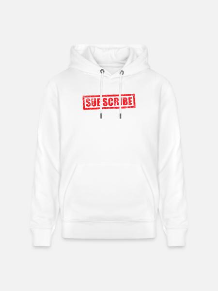 subscribe grunge stamp - Stanley/Stella CRUISER Unisex Organic Hoodie - white