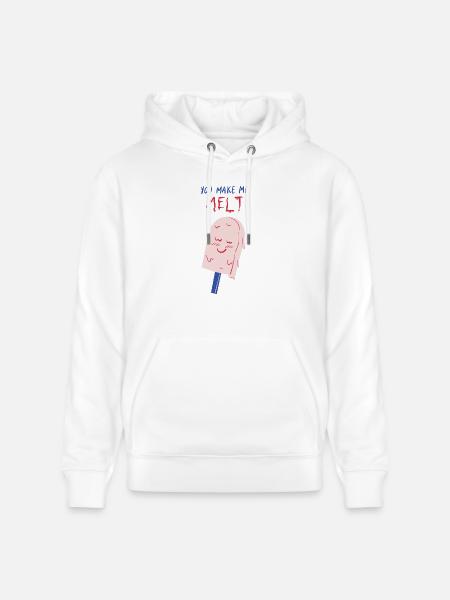 you make me melt icecream - Stanley/Stella CRUISER Unisex Organic Hoodie - white