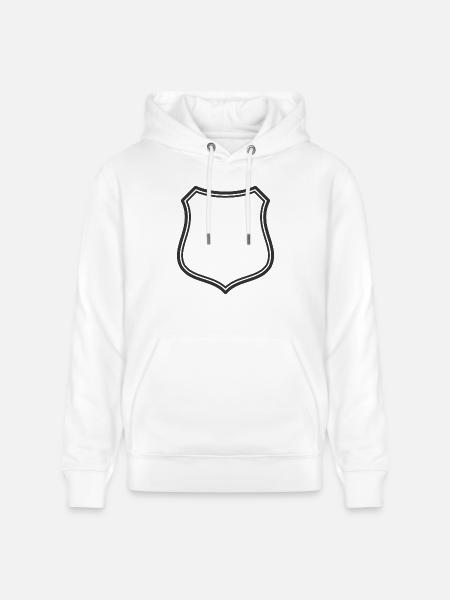 Leeres Schildlinien-Symbol Abzeichen Wappen Umrisssymbol - Stanley/Stella Unisex Bio-Hoodie CRUISER  - Weiß